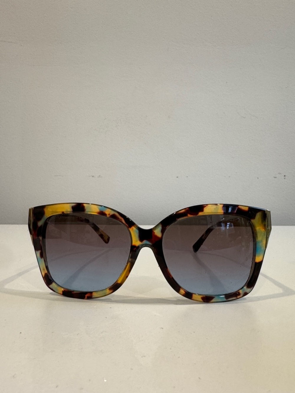 Michael Kors Tortoiseshell Sunglasses with Blue and Yellow Accents